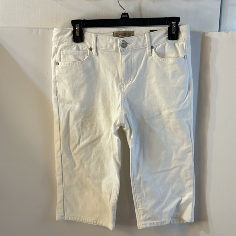 Vintage America 6/28 white denim shorts